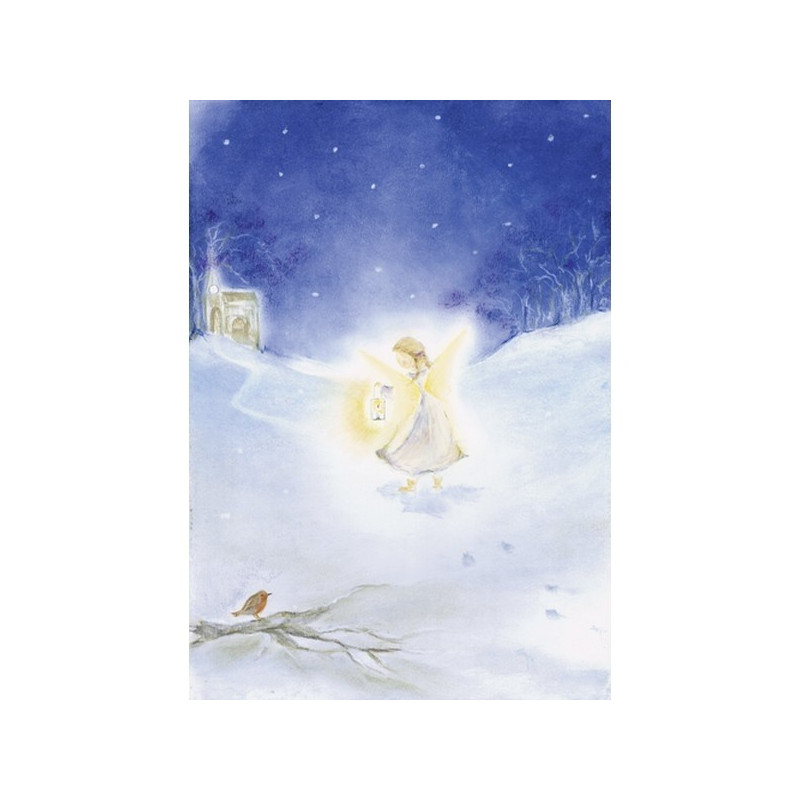 Postkaart Engeltje in de sneeuw (Baukje Exler)