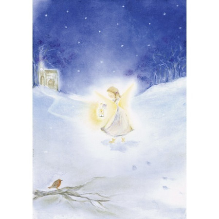 Postkaart Engeltje in de sneeuw (Baukje Exler)