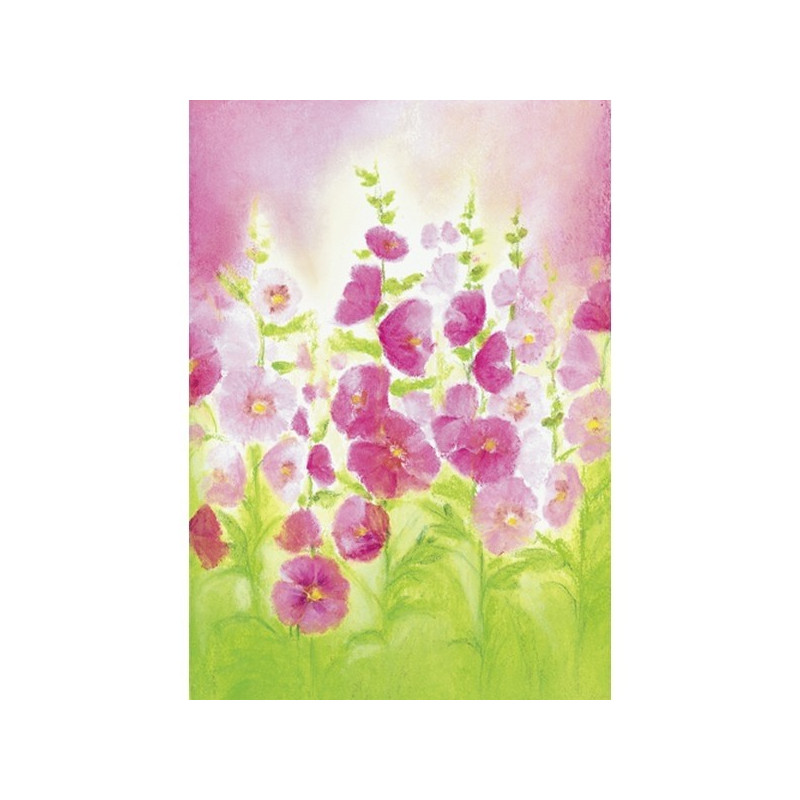 Postkaart Stokrozen (Baukje Exler)