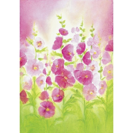 Postkaart Stokrozen (Baukje Exler)