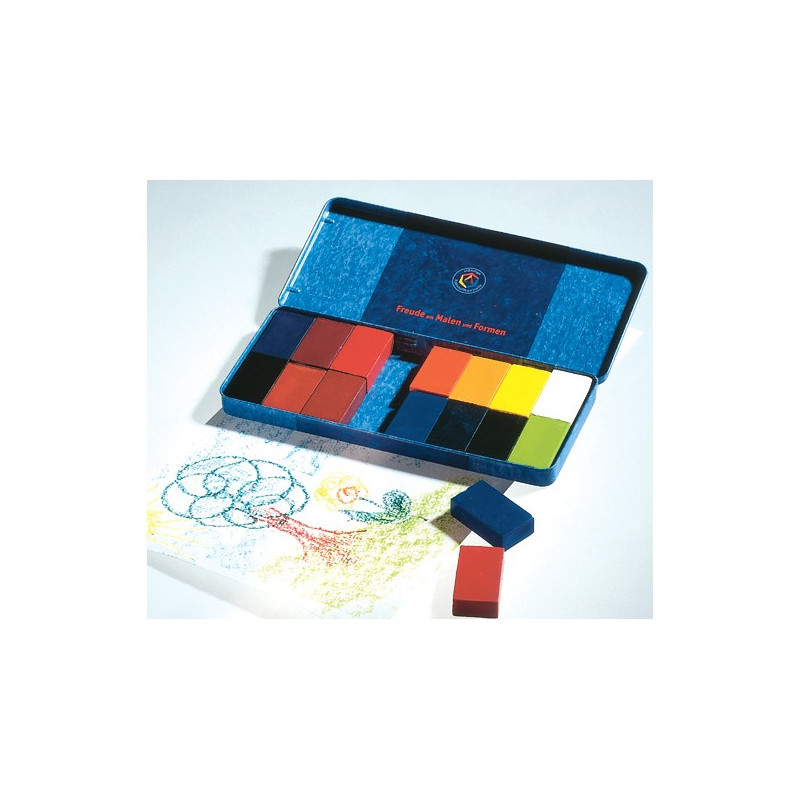 Stockmar bijenwas blokjes 16 kleuren in blik