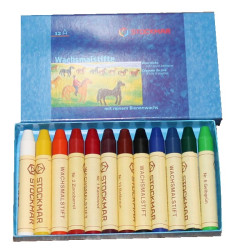 Stockmar beeswax crayons 12 colours in cardboard package