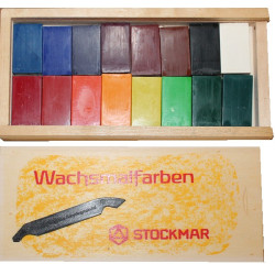 Stockmar Wax Blocks - 16 colours in Wooden Box