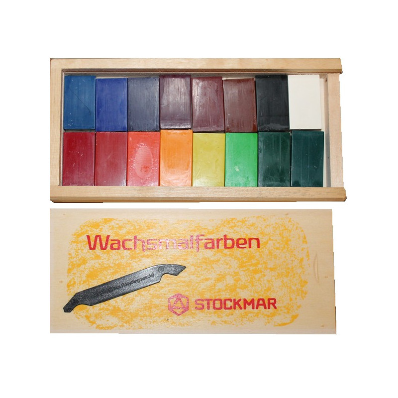 Stockmar Wax Blocks - 16 colours in Wooden Box