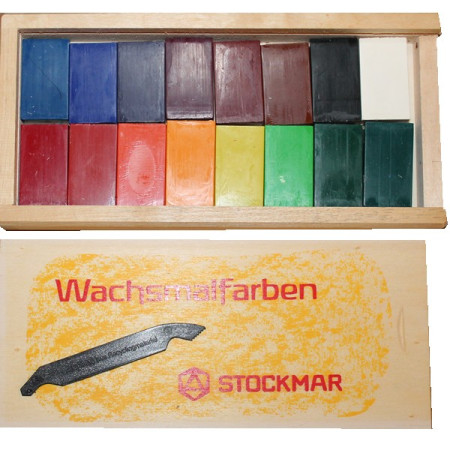 Stockmar Wax Blocks - 16 colours in Wooden Box