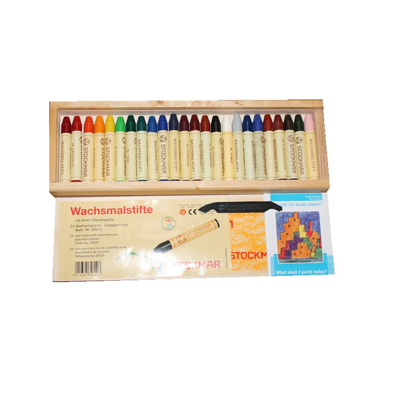 Stockmar Wax Crayons - 24 colours in wooden box