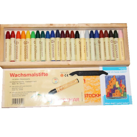 Stockmar Wax Crayons - 24 colours in wooden box