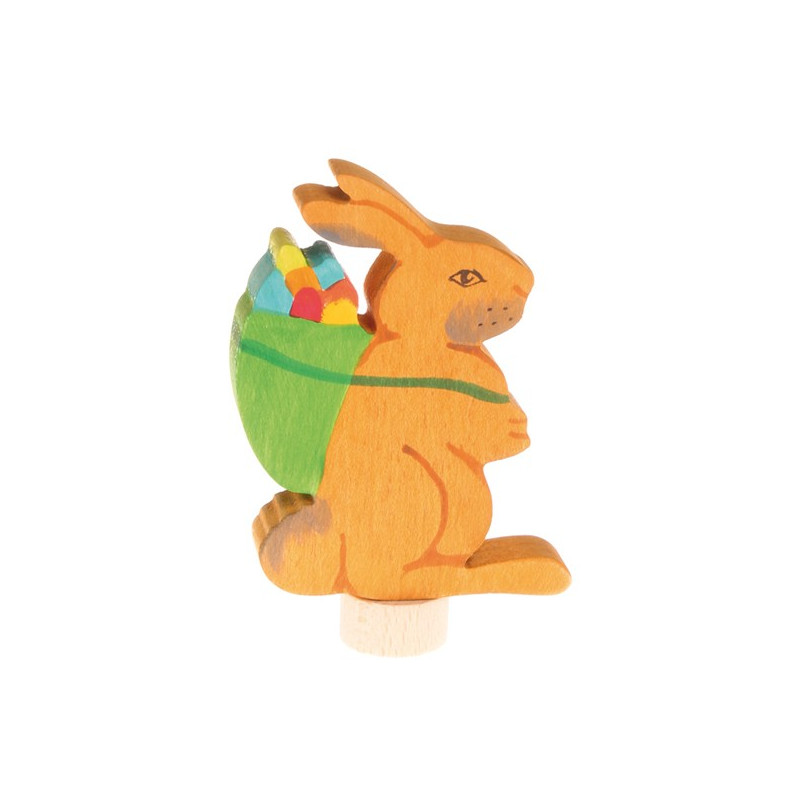 Grimms handbeschilderde steker paashaas met eieren (4231)