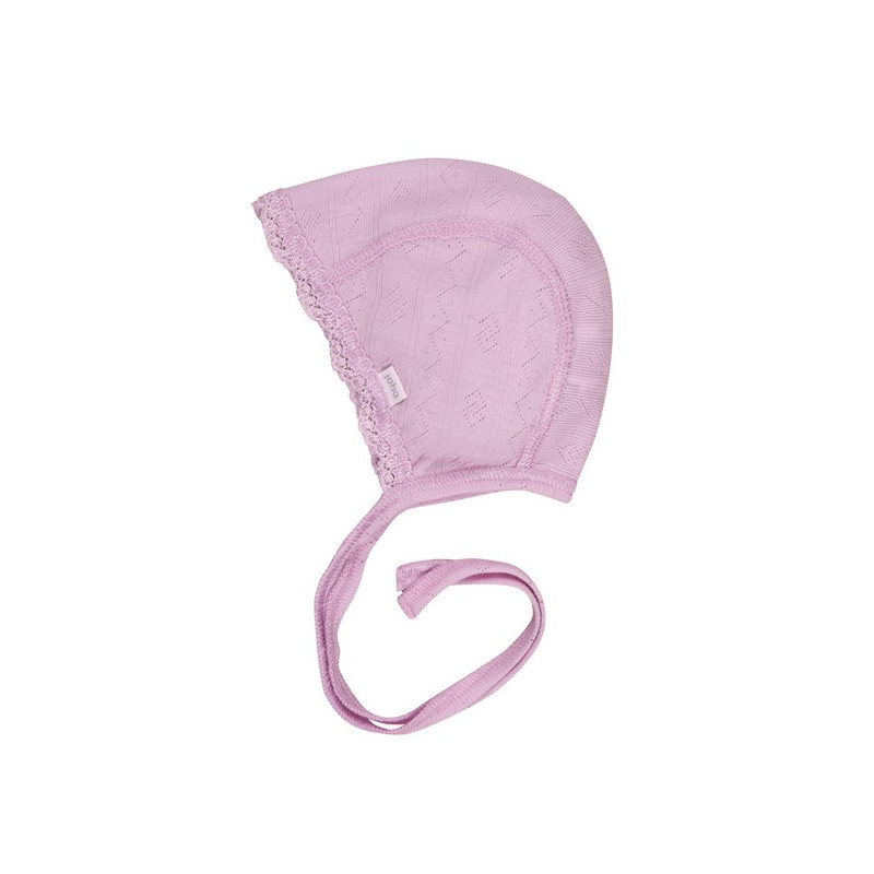Joha kanten mutsje roze 85% wol 15% zijde 