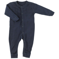 Joha jumpsuit navy met omslag 100% merinowol (56140)