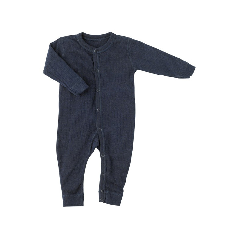 Joha jumpsuit navy met omslag 100% merinowol (56140)