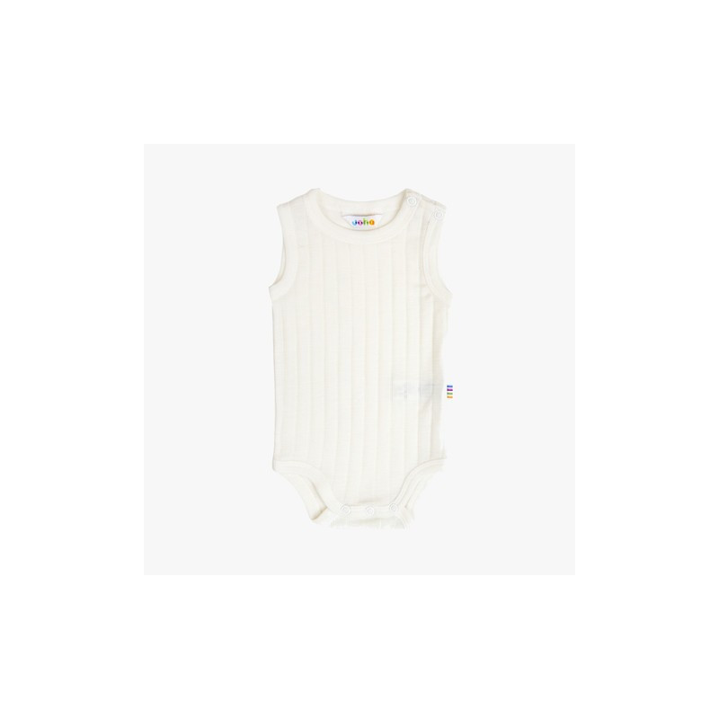 Joha mouwloze romper naturel wol/zijde (65517)