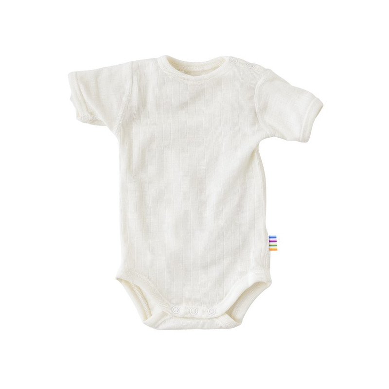 Joha merinowollen romper korte mouw naturel (62886)