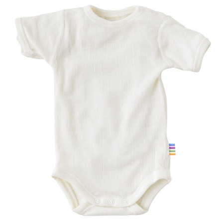 Joha merinowollen romper korte mouw naturel (62886)