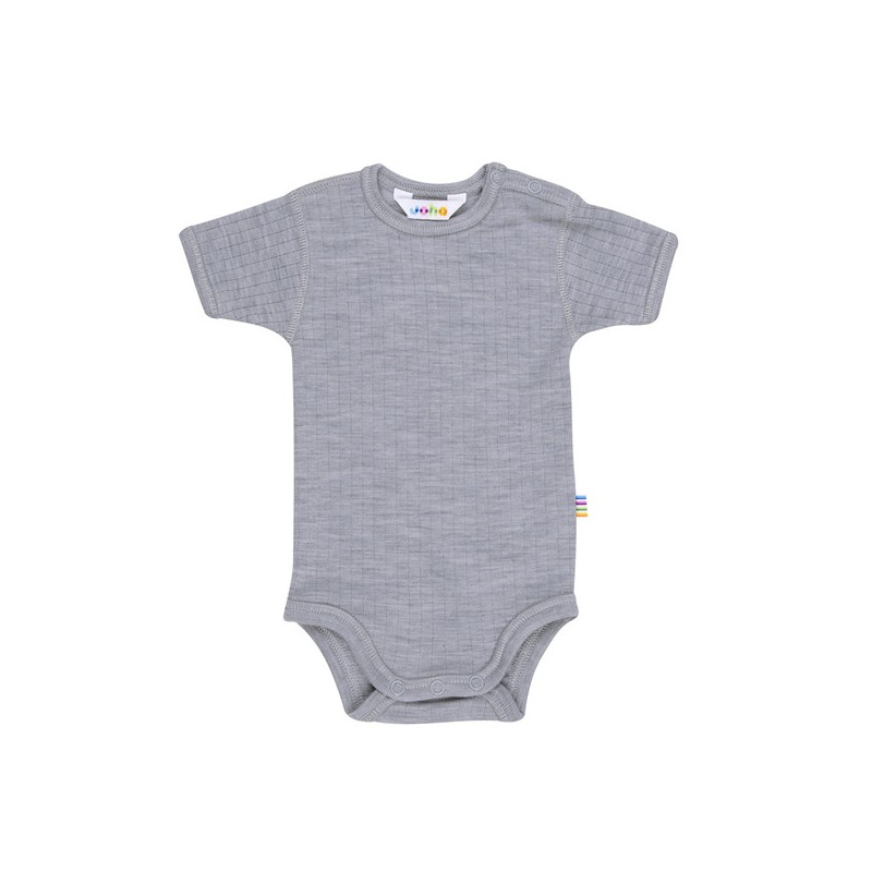 Joha merinowollen romper korte mouw lichtgrijs (62886)