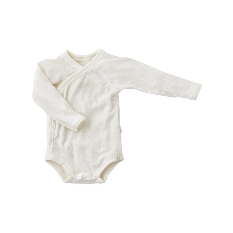 Joha merino woolen wrap around body long sleeved natural (66343)