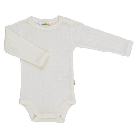 Joha wol/zijde romper lange mouw naturel (65518)