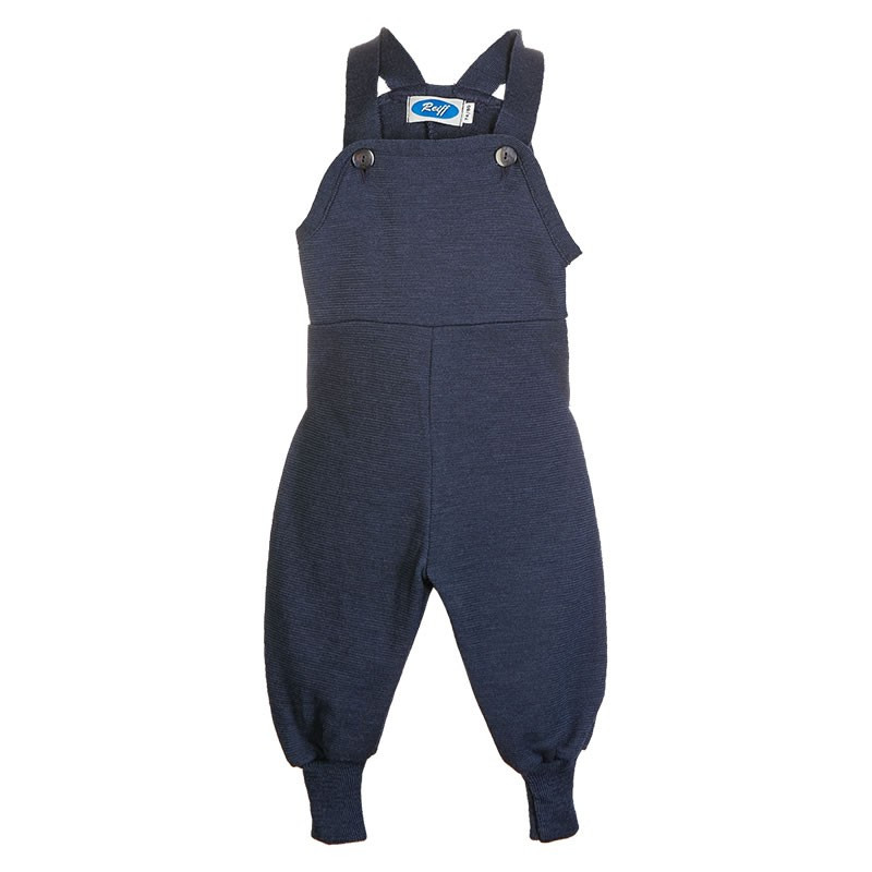 Reiff wool silk terry dungarees Navy