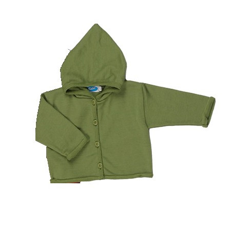 Reiff wool silk terry cardigan with hood Green