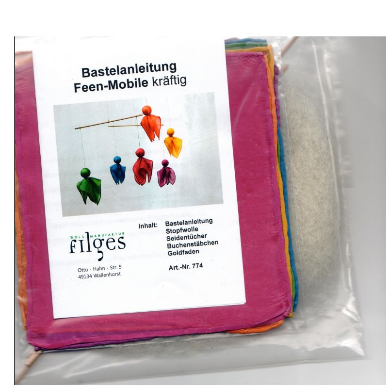 Filges complete set to make a bright coloured silk fairy mobile
