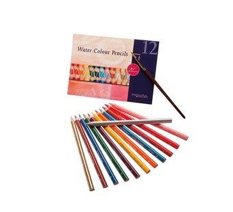 AMS set of 12 water colour pencils with a brush