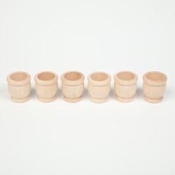 Grapat set van 6 naturelkleurige potjes (16-151)
