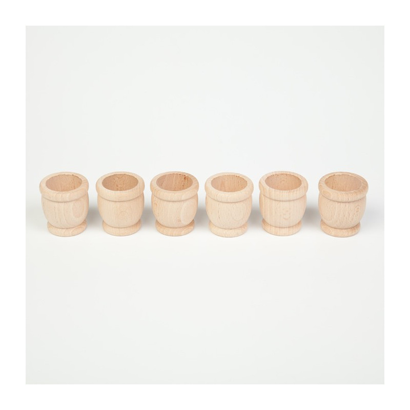 Grapat set van 6 naturelkleurige potjes (16-151)