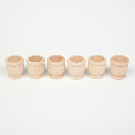 Grapat set van 6 naturelkleurige potjes (16-151)