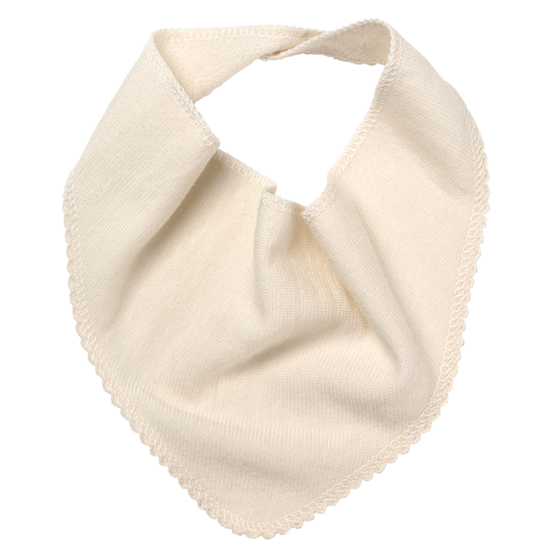 Reiff wool silk terry bib Natural
