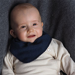 Reiff wool silk terry bib marine